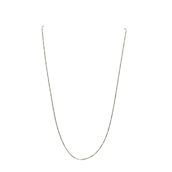 Sterling Silver .925 Box Chain Necklace 18" Italy 1.83g Vintage - Picture 1 of 6